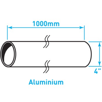 Exhaust Steel Tube Straight , ​Aluminized Steel - 4" x 1m